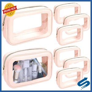 TSA Approved Toiletry Bags Clear Travel Cosmetic Pouch Waterproof Quart Size